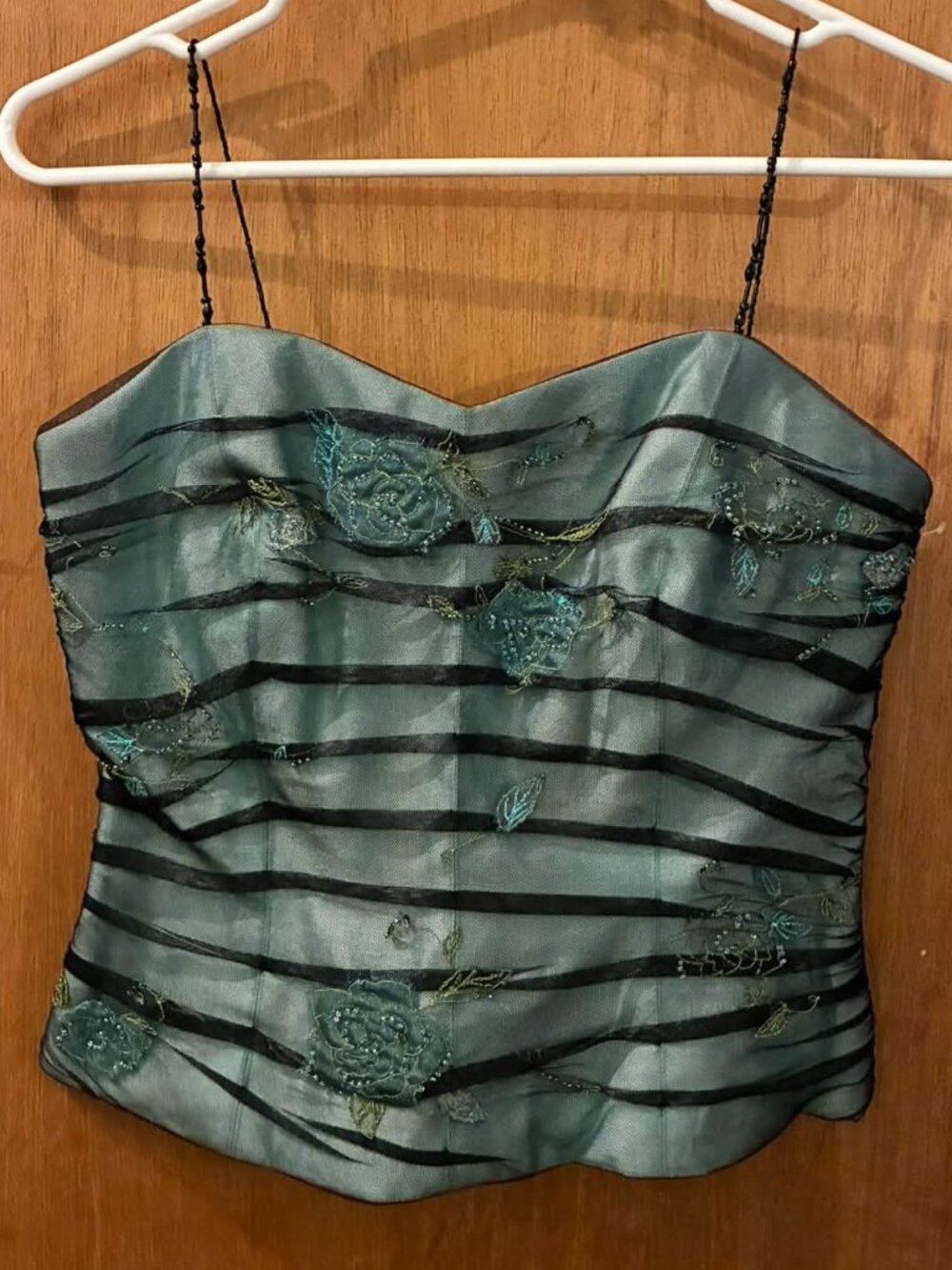 Size 4 - Kay Unger - Blue and Black Formal Top